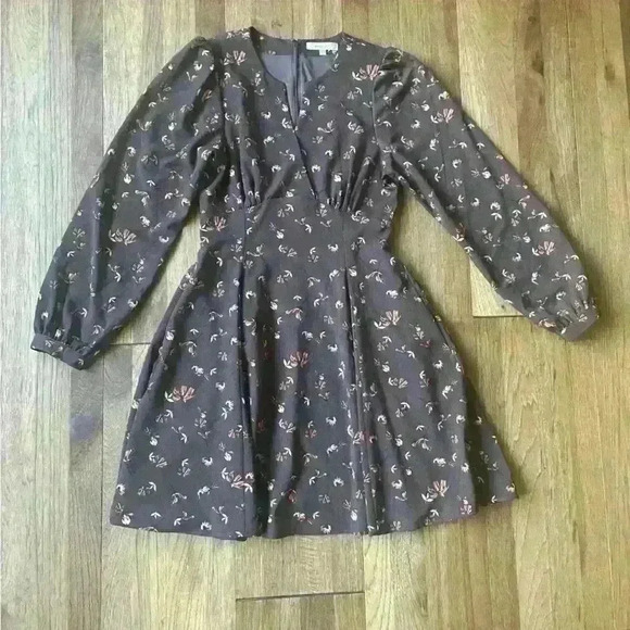 Moussy Fit and Flare Floral Dress Sz‎ S Cottagecore Academia Fall Vintage - Picture 1 of 9